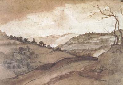 Claude Lorrain Landscape Pen drawing and wash (mk17) china oil painting image